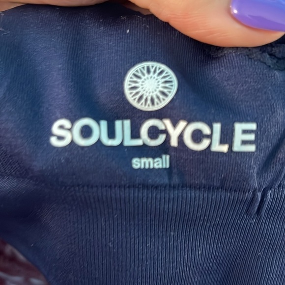 Soulcycle Soul Cycle Sports Bra Laser Cut High Neck Navy Blue Size Small - Picture 5 of 6